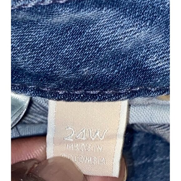 Michael Kors Womens Wide-Leg Frayed Hem Capri Jeans Size 24W Made In Colombia 98 - Picture 2 of 8